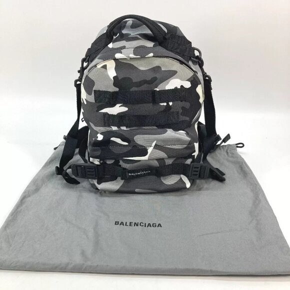 BALENCIAGA 6440312 Camouflage Army Backpack Shoulder Bag 2WAY Backpack - Picture 1 of 14